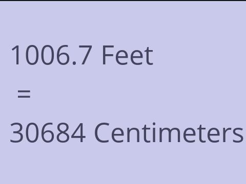 1006.7 FEET TO CM