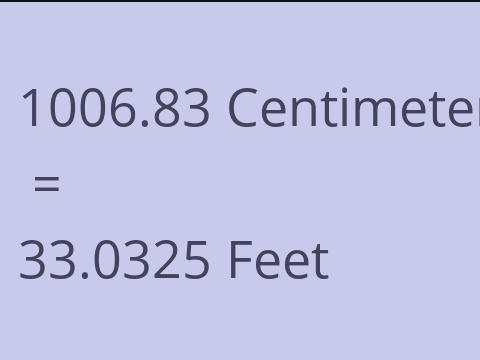 1006.83 CM TO FEET