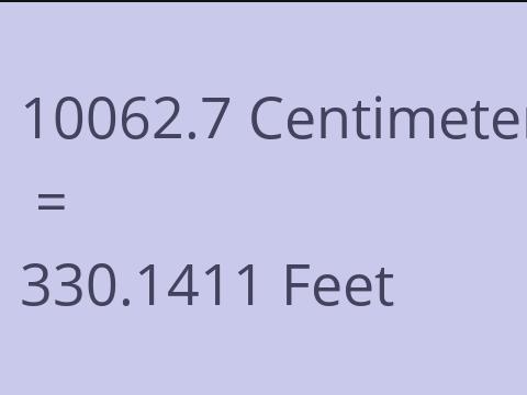 10062.7 CM TO FEET