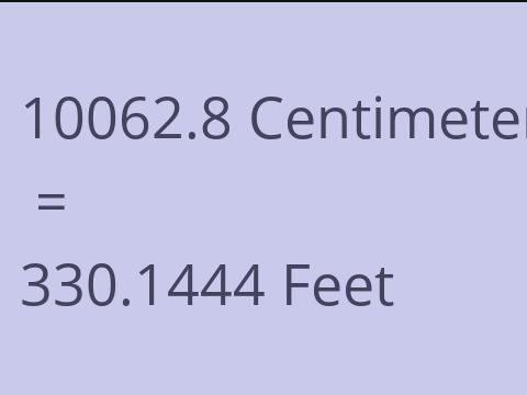 10062.8 CM TO FEET