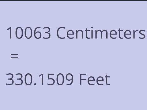 10063 CM TO FEET