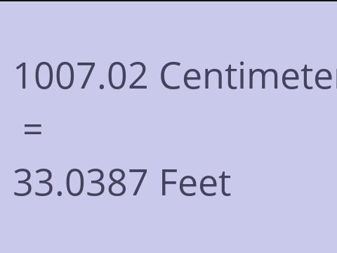 1007.02 CM TO FEET