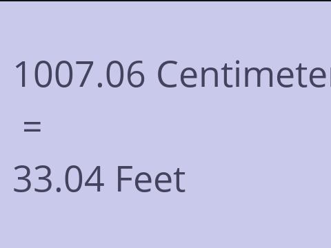 1007.06 CM TO FEET