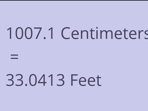 1007.1 CM TO FEET