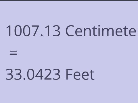 1007.13 CM TO FEET