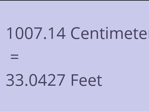 1007.14 CM TO FEET