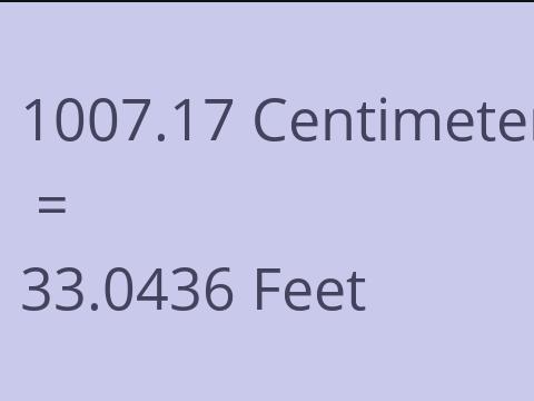 1007.17 CM TO FEET