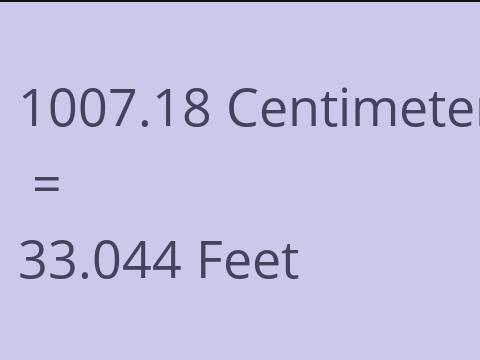 1007.18 CM TO FEET