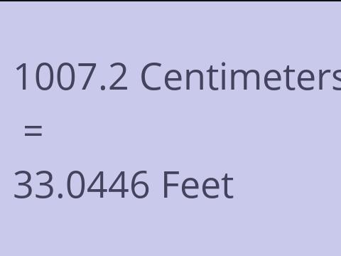 1007.2 CM TO FEET