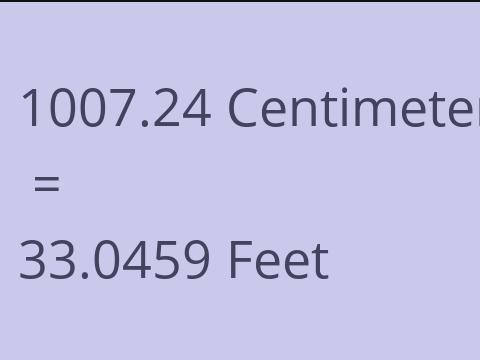 1007.24 CM TO FEET