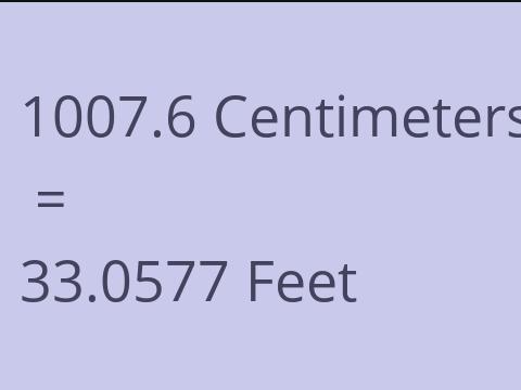 1007.6 CM TO FEET