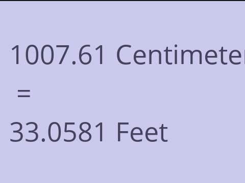 1007.61 CM TO FEET