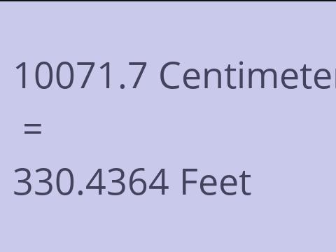10071.7 CM TO FEET