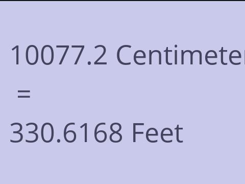 10077.2 CM TO FEET