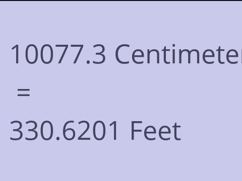 10077.3 CM TO FEET