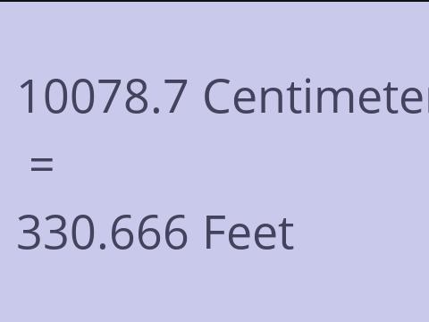10078.7 CM TO FEET