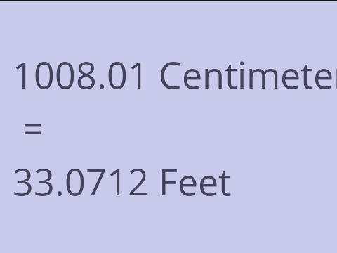 1008.01 CM TO FEET