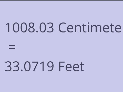 1008.03 CM TO FEET