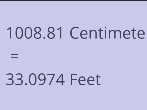 1008.81 CM TO FEET