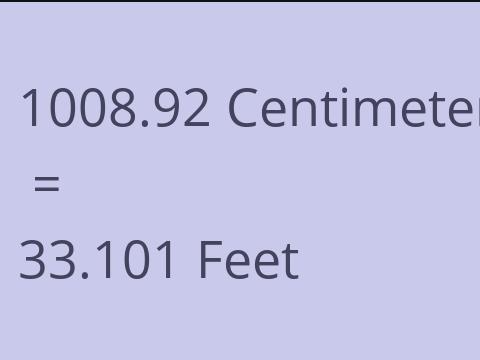 1008.92 CM TO FEET