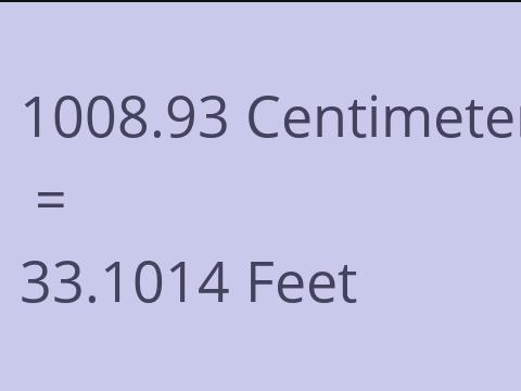 1008.93 CM TO FEET