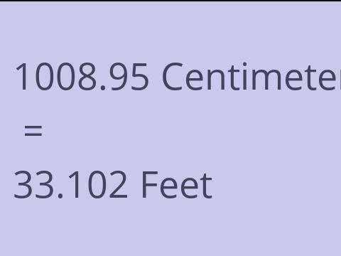 1008.95 CM TO FEET