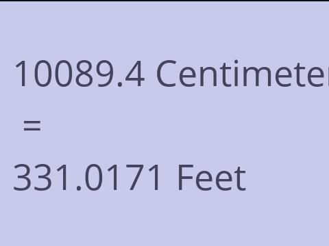 10089.4 CM TO FEET