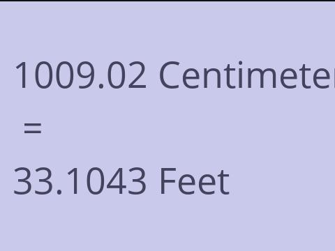 1009.02 CM TO FEET