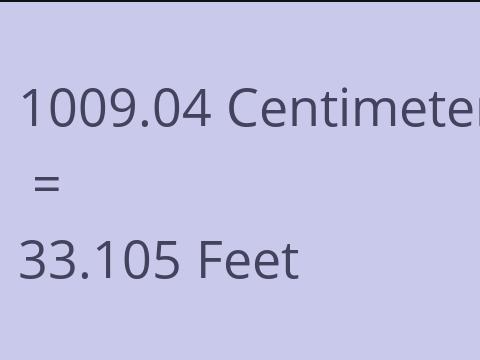 1009.04 CM TO FEET