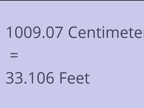 1009.07 CM TO FEET