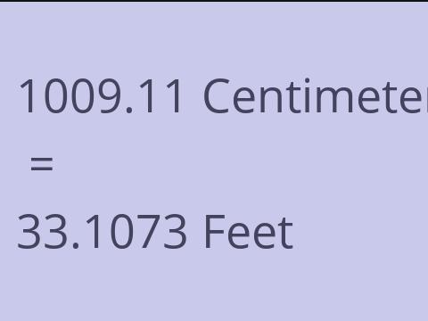 1009.11 CM TO FEET