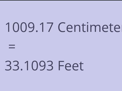 1009.17 CM TO FEET