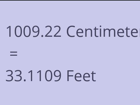 1009.22 CM TO FEET