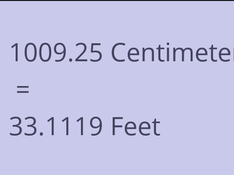 1009.25 CM TO FEET