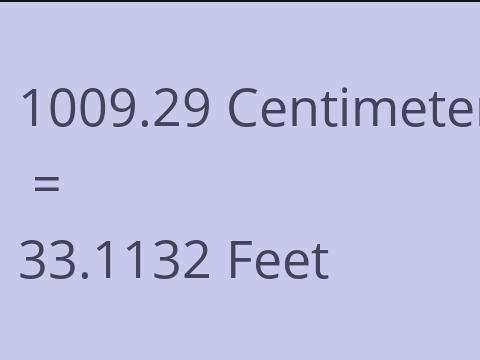 1009.29 CM TO FEET