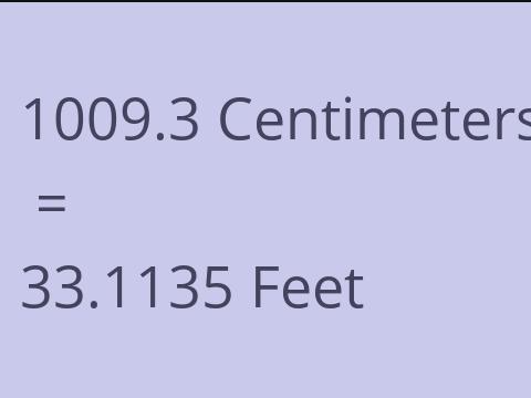 1009.3 CM TO FEET