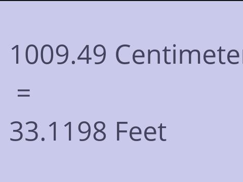 1009.49 CM TO FEET