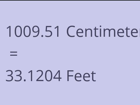 1009.51 CM TO FEET