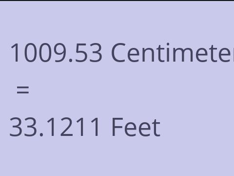 1009.53 CM TO FEET