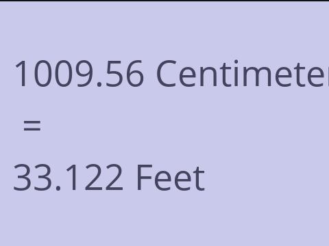 1009.56 CM TO FEET