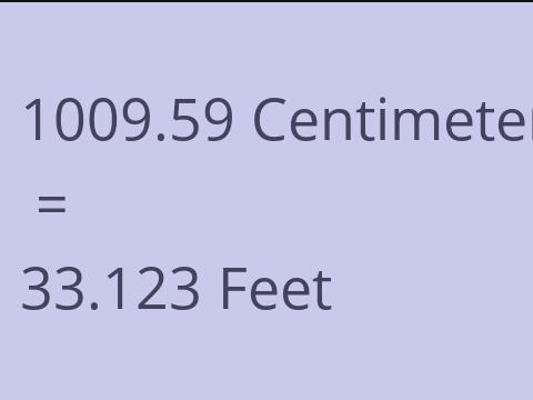 1009.59 CM TO FEET