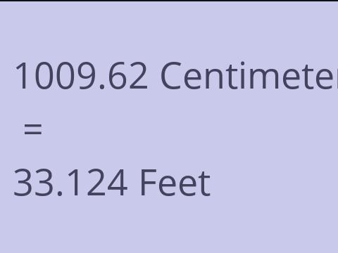 1009.62 CM TO FEET