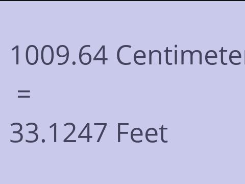 1009.64 CM TO FEET