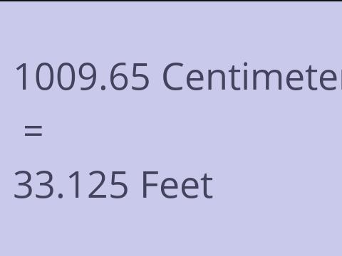 1009.65 CM TO FEET