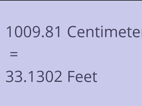 1009.81 CM TO FEET