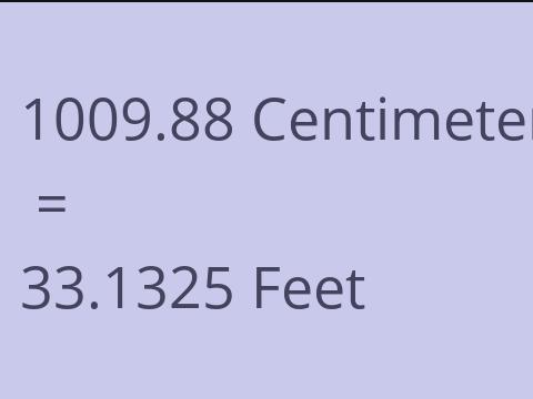 1009.88 CM TO FEET