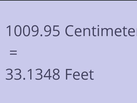 1009.95 CM TO FEET