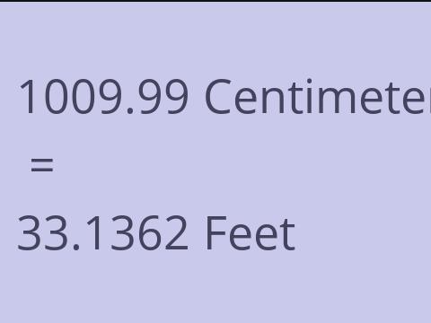 1009.99 CM TO FEET