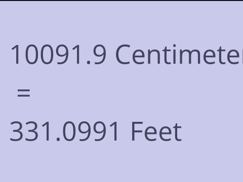 10091.9 CM TO FEET