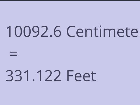 10092.6 CM TO FEET